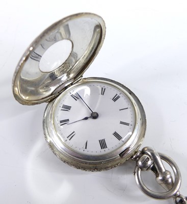 Lot 2636 - A late Victorian silver cased lady's half...