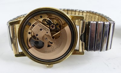 Lot 2642 - An Omega Geneve vintage gent's gold plated...