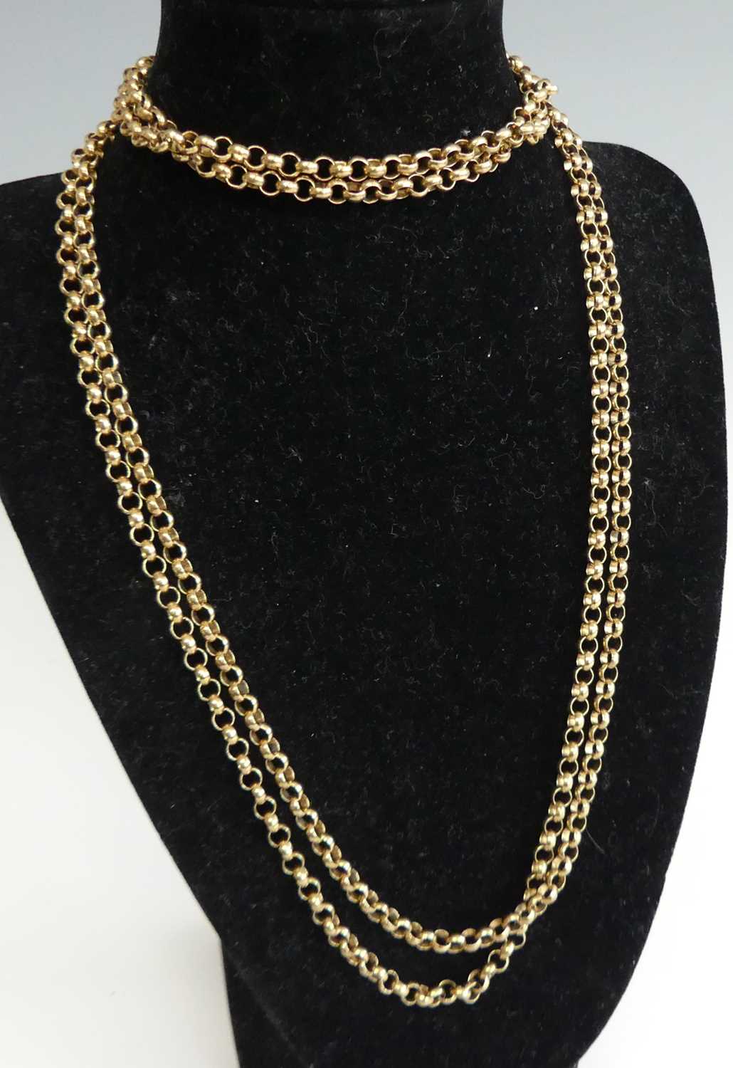 Lot 2681 - A Victorian style 9ct gold belcher link guard...