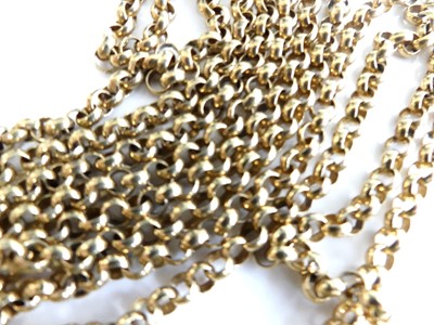 Lot 2681 - A Victorian style 9ct gold belcher link guard...