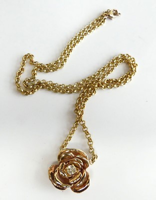 Lot 2682 - A 9ct gold diamond set pendant, arranged as a...