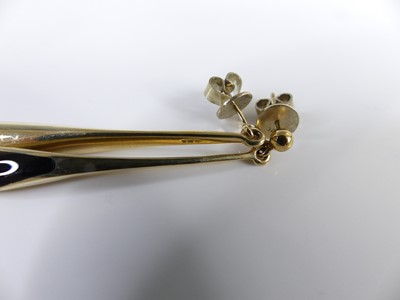 Lot 2619 - A pair of contemporary 9ct gold and polished...