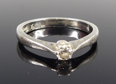 Lot 2626 - A platinum diamond solitaire ring, the claw...