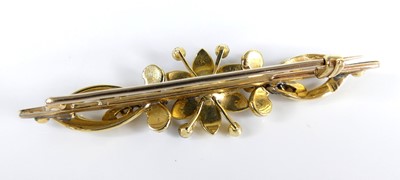 Lot 2627 - A circa 1900 yellow metal and seed pearl set...