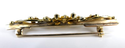 Lot 2627 - A circa 1900 yellow metal and seed pearl set...