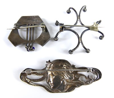 Lot 2610 - A continental Art Nouveau silver and blue...