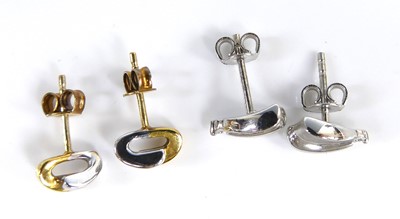 Lot 2654 - A pair of modern finely brushed 9ct white gold...