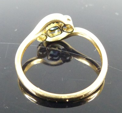 Lot 2655 - An Art Deco yellow metal sapphire and diamond...