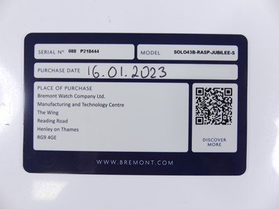 Lot 2656 - A Bremont Specialist Operations Solo 43...