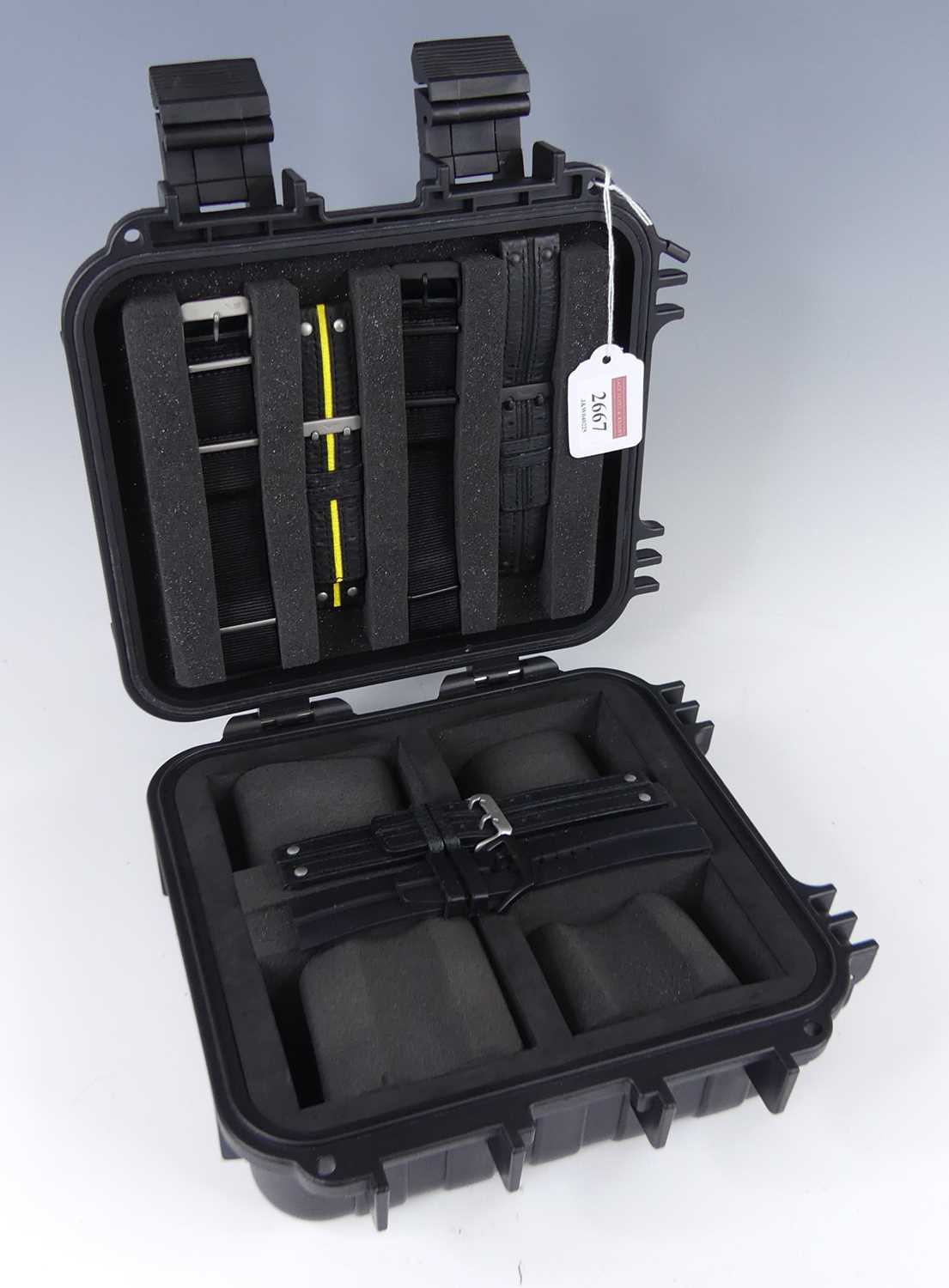 Lot 2667 - A Vostok Europe black hardened plastic 'Drybox'...