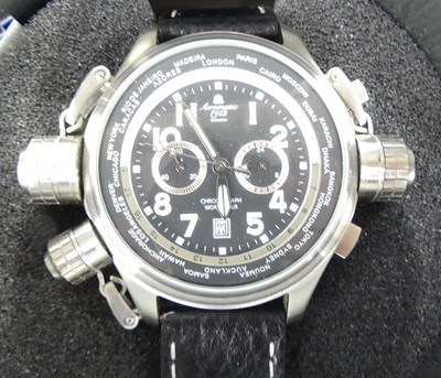Lot 2668 - An Aeromatic 1912 gent's steel cased quartz...