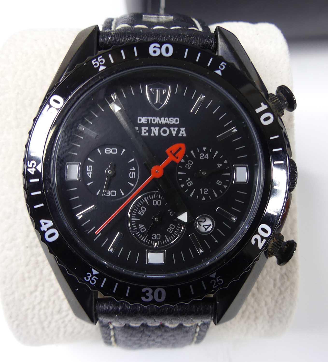 Lot 2669 - A Detomaso Genova black steel cased quartz...