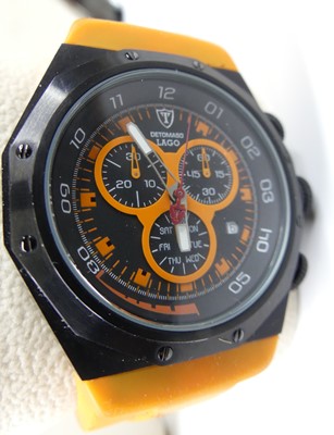 Lot 2669 - A Detomaso Genova black steel cased quartz...