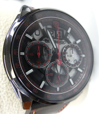 Lot 2669 - A Detomaso Genova black steel cased quartz...