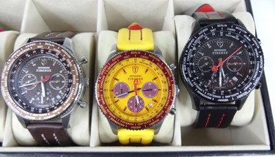 Lot 2670 - Six various Detomaso Firenze steel cased...