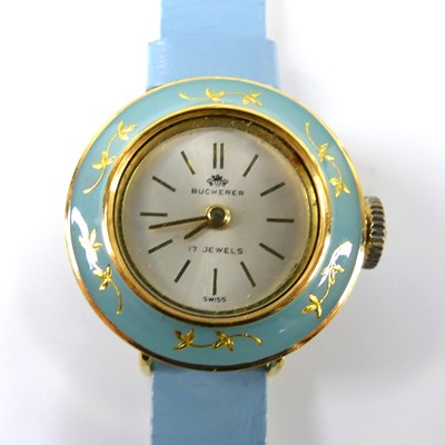 Lot 2686 - A Bucherer lady's gilt and enamel manual wind...