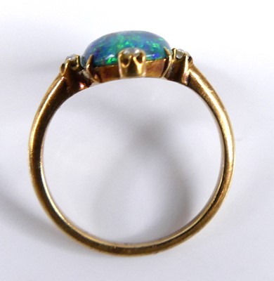 Lot 2676 - A rose metal opal and diamond dress ring, the...
