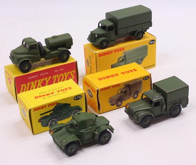 Lot 1336 - Dinky Toys group of four military diecast to...