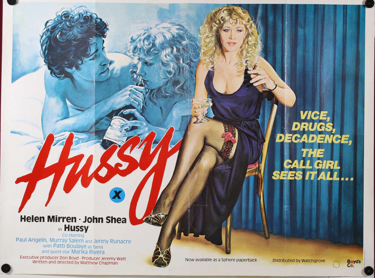 Lot 1026 - Hussy, 1980, UK quad poster, starring Helen...