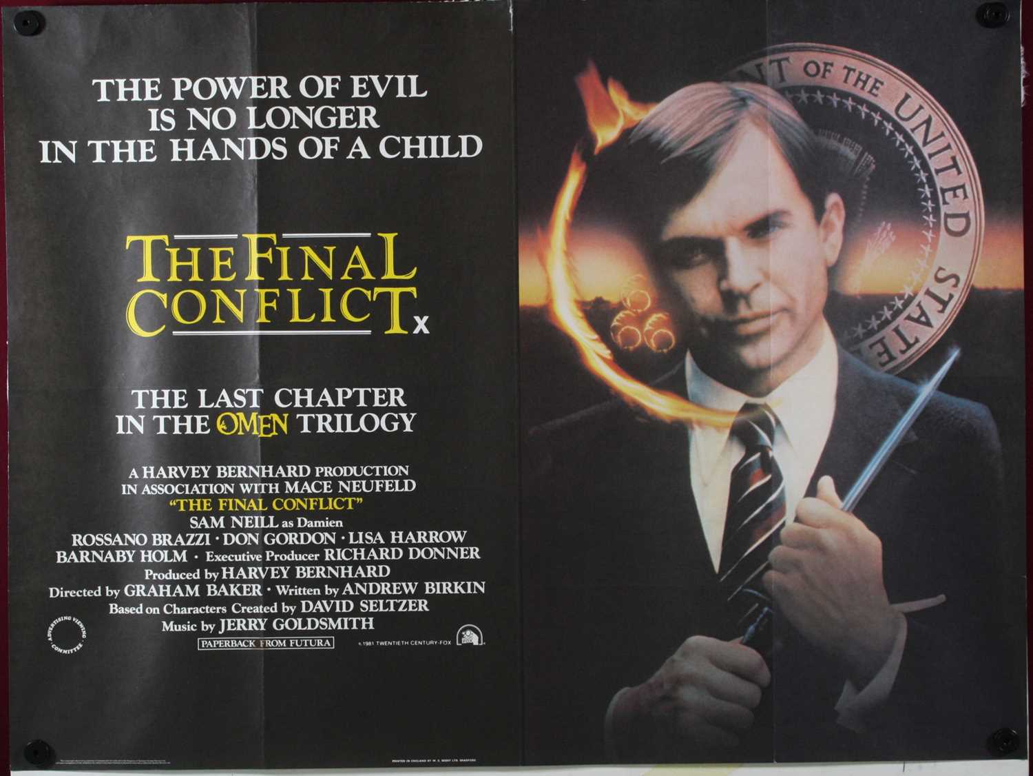 Lot 1025 - The Final Conflict, 1981, UK quad poster...