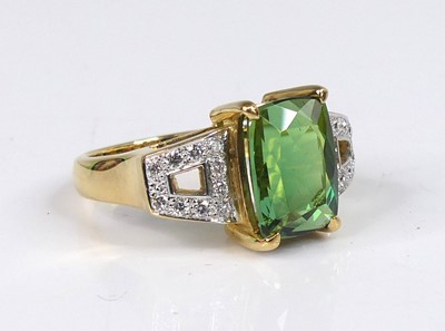 Lot 2501 - An 18ct yellow and white gold tourmaline and...