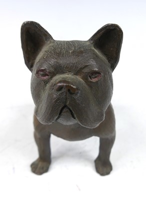 Lot 52 - A cold-cast model of a standing French bulldog,...