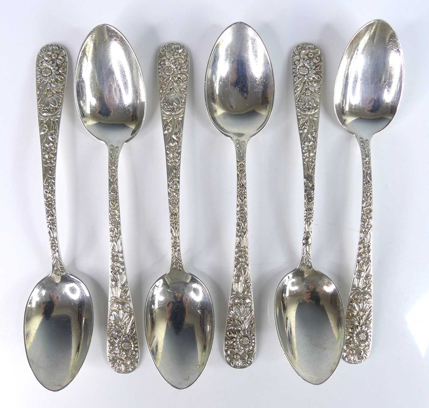 Lot 2085 - A set of six 1920s American sterling silver...