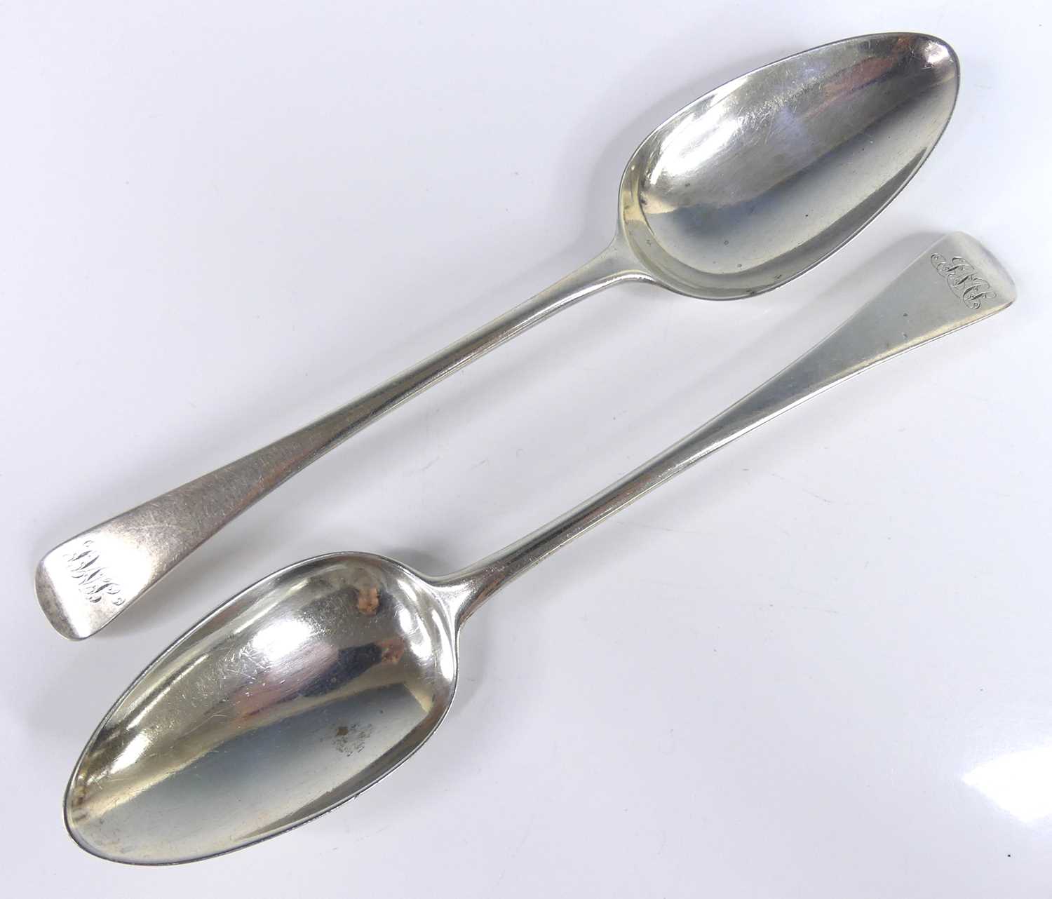 Lot 2090 - A pair of George III silver tablespoons, in...