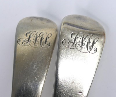 Lot 2090 - A pair of George III silver tablespoons, in...