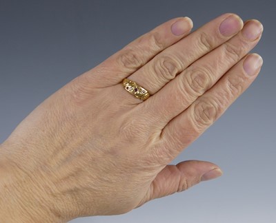 Lot 2556 - An 18ct yellow gold, ruby and diamond dress...