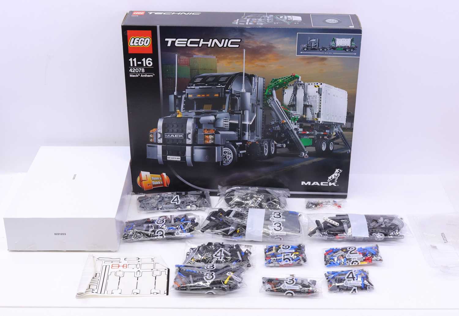 Lot 1592 - Lego Technic No. 42078 Mack Anthem housed in a...