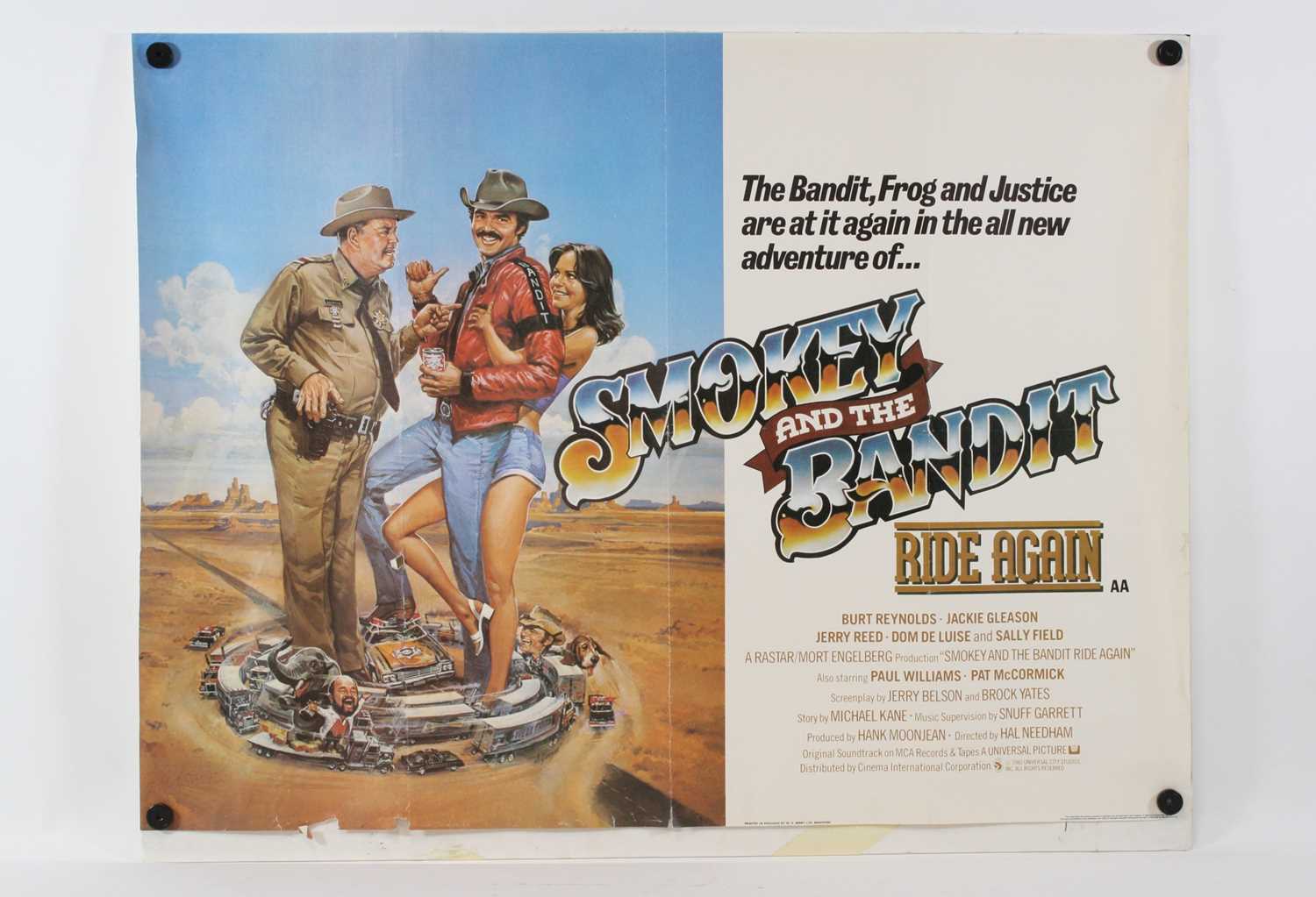 Lot 1050 - Smokey & The Bandit Ride Again, 1980, UK quad...