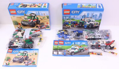 Lot 76 - A tray containing Lego, mostly City sets, to...