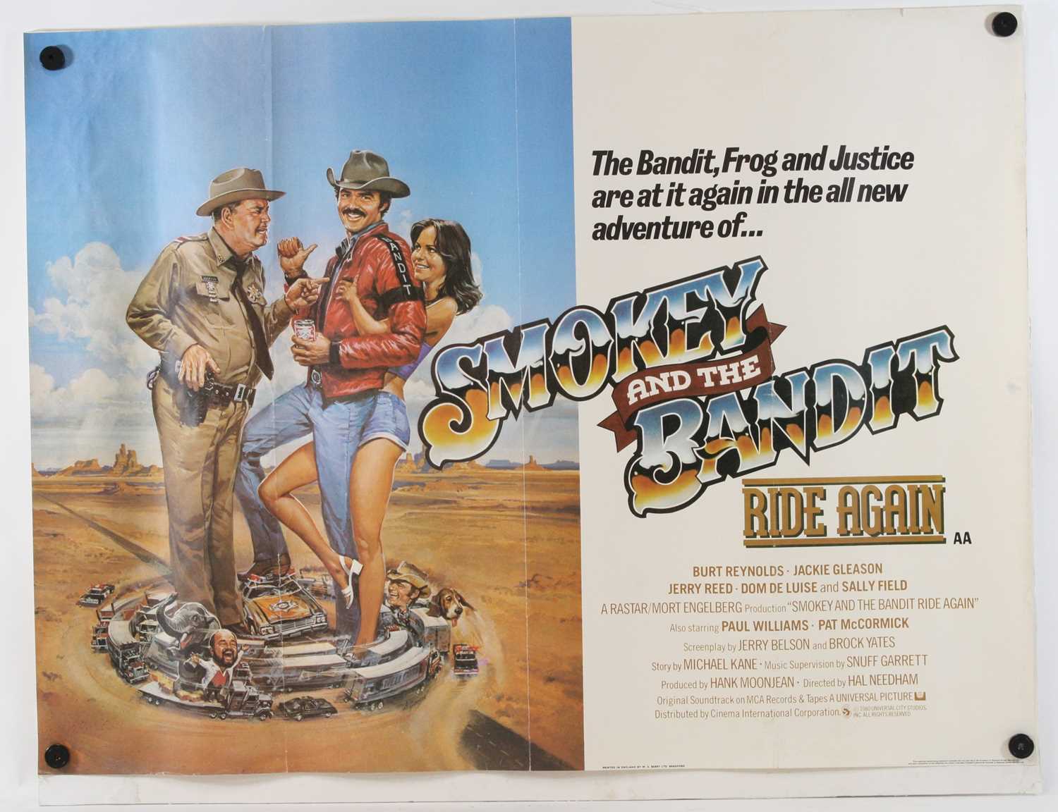 Lot 1086 - Smokey & The Bandit Rides Again, 1980, UK quad...