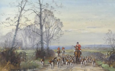 Lot 382 - Harold Gressley (1892-1967) - Huntsmen with...