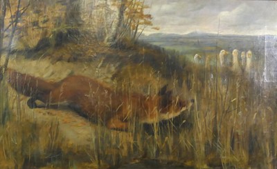 Lot 348 - 19th century English school - Fox on the...