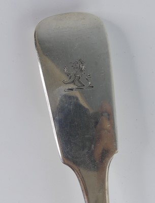 Lot 2081 - An early Victorian Irish silver serving spoon,...
