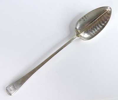 Lot 2067 - A George IV silver straining spoon, in the Old...