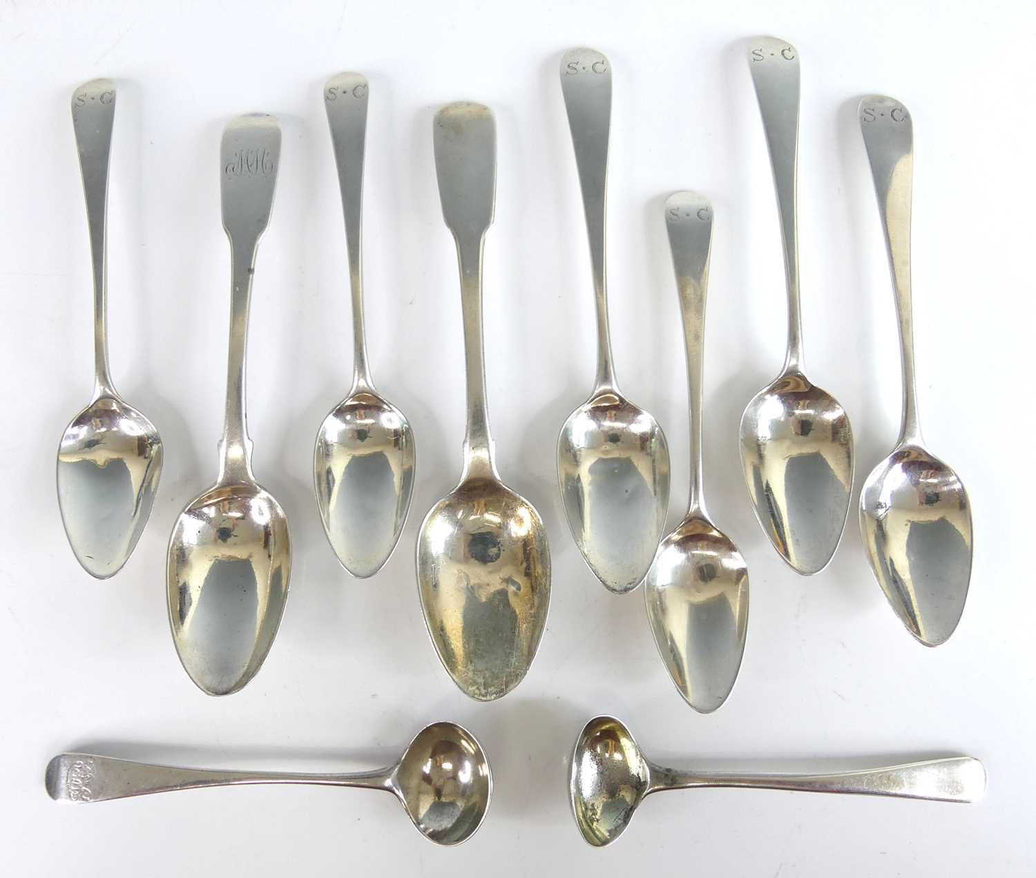 Lot 2091 - A collection of mainly George III silver tea...