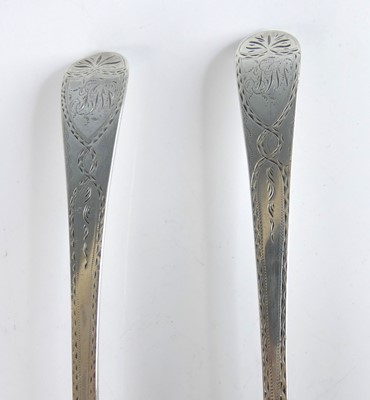 Lot 2089 - A pair of George III silver tablespoons, in...