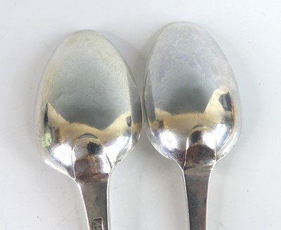 Lot 2089 - A pair of George III silver tablespoons, in...