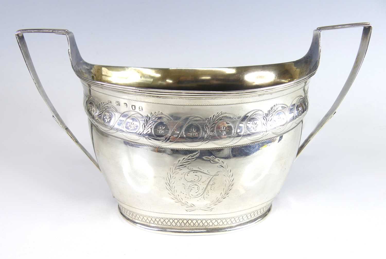 Lot 2076 - A George III Newcastle silver twin handled...