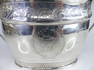 Lot 2076 - A George III Newcastle silver twin handled...