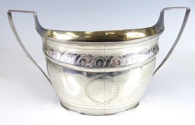 Lot 2076 - A George III Newcastle silver twin handled...