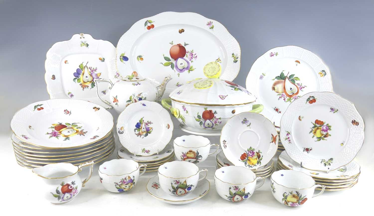 Lot 2057 - A Herend porcelain BFR 'Fruits & Flowers'...