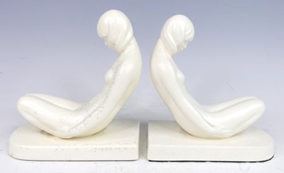 Lot 36 - A pair of Wedgwood 'Moonstone' crackle-glazed...