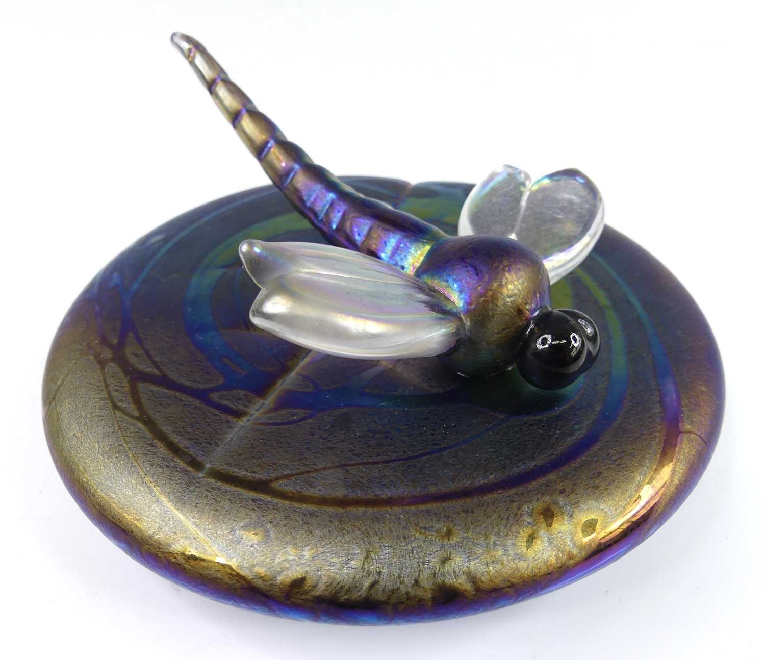 Lot 79 - A Lazlo iridescent studio glass paperweight,...