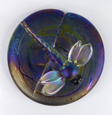 Lot 79 - A Lazlo iridescent studio glass paperweight,...