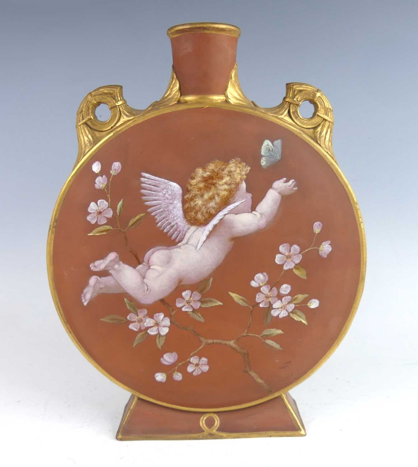Lot 2054 - A late Victorian Mintons 'Pilgrim bottle'...