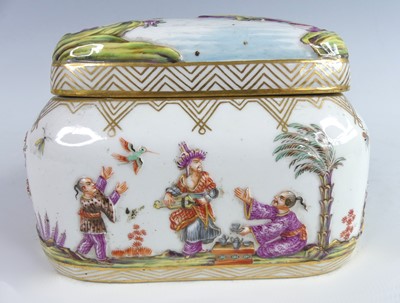 Lot 2037 - A 19th century Meissen porcelain box and cover,...